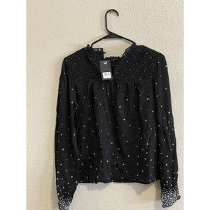 NWT lucky Brand top Neck Elastic Size S